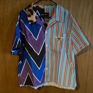 Colorful Geometric and Striped Men's Shirt